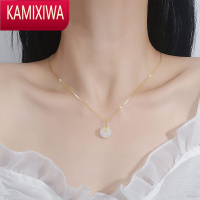 KAMIXIWA和田玉项链女轻奢小众设计高级感银锁骨链送老婆生日礼物