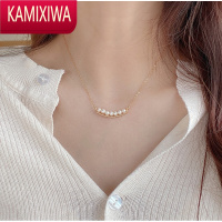 KAMIXIWA淡水珍珠微笑项链女2022年新款轻奢小众设计感高级锁骨链配饰