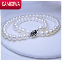 KAMIXIWA白色淡水珍珠项链女捌饱满强光几乎无瑕串珠送妈妈婆婆礼物