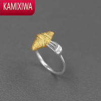 KAMIXIWA山霖《早晨·牛角包》S银戒指 创意个性小众法式 设计师