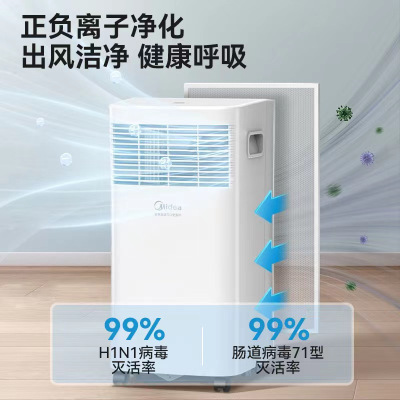 美的(Midea)KY-20/N7Y-PHA 小1匹单冷家用移动空调 厨房一体机免安装便捷立式空调