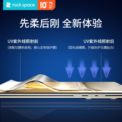 rock space UV硬化高清膜-S码 10片装 180G-01Y 半断式 中文版