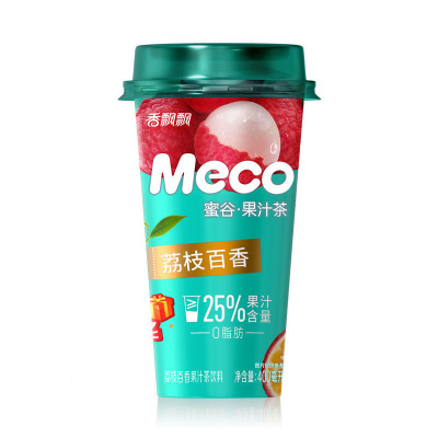 香飘飘Meco蜜谷果汁茶荔枝百香400ml