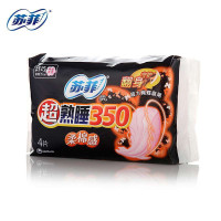 苏菲（SOFY）超熟睡柔棉纤巧夜用卫生巾350 4片
