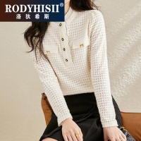 RODYHISII品牌长袖T恤女春季新款时尚小香风小衫蕾丝上衣洋气内搭打底衫