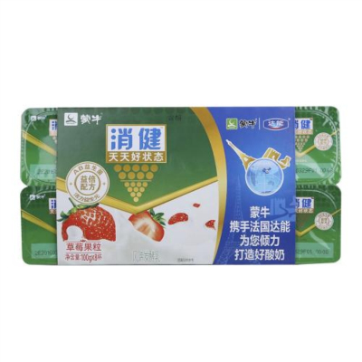 蒙牛塑杯LABS益生菌酸牛奶草莓果粒100g*8