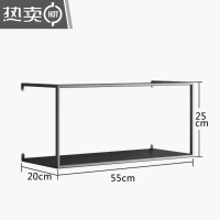 铁艺墙上隔板置物架北欧壁挂书架创意展示架客厅电视背景墙装饰架 FENGHOU 黑色长55*宽20*高25cm