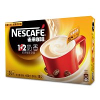 雀巢(Nestle)咖啡 速溶 1+2 奶香 微研磨 冲调饮品 30条450g 蔡徐坤同款