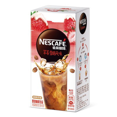 雀巢咖啡特调果萃系列草莓雪酪风味即溶咖啡饮品