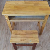 展缔单人木质课桌凳橡木DRMZKZD001