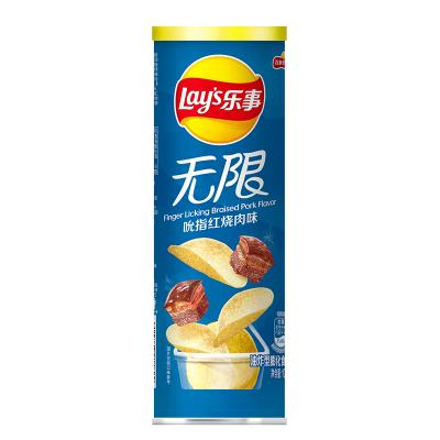 乐事 无限吮指红烧肉味薯片 104g/罐 零食下午茶