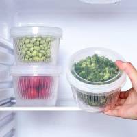 厨房保鲜盒冰箱专用葱花姜蒜收纳盒密封塑料沥水果盒套装食品储物