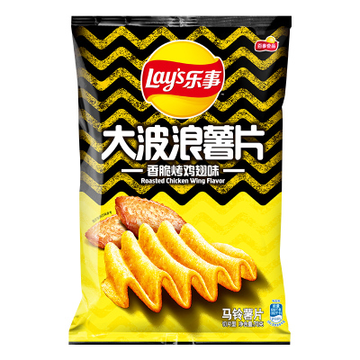 乐事 大波浪薯片 脆烤鸡翅味70g/袋