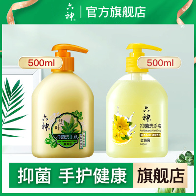 六神[金盏菊500ml+艾叶500ml]洗手液留香学生便携按压瓶清洁