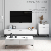 韵美舞灵北欧电视柜简约现代白色茶几组合新款意式 客厅轻奢小户型