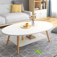 迪玛森北欧小圆桌简约圆形小户型客厅桌子家用沙发卧室创意双层茶几