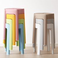 迪玛森塑料凳子家用可叠放加厚高板凳出租房餐桌备用风车圆胶凳简易椅子