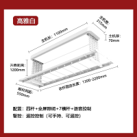 志高(CHIGO)电动烘干晾衣架自动升降凉衣架家用阳台智能遥控语音晾衣杆_高雅白四杆全屏照明7横杆语音控制包_中