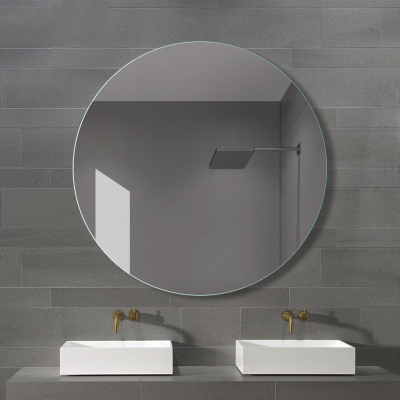圆形壁挂浴室镜手逗无框卫生间镜子洗手间化妆镜壁挂卫浴镜子圆镜