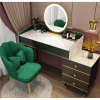 梳妆台卧室现代简约小户型网红ins风化妆桌迪玛森收纳柜一体轻奢岩板女