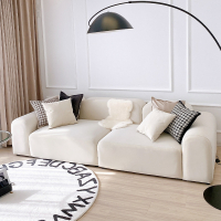 迪玛森定制日式风小户型客厅沙发现代简约北欧韩式奶油系网红直排豆腐块沙发