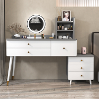 洛滑梳妆台卧室简约现代小型收纳柜一体带镜子轻奢风化妆桌子多功能