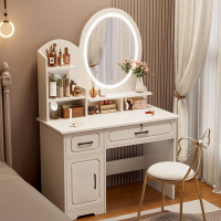 欧式奶油复古风梳妆台迪玛森化妆桌卧室现代简约多功能收纳柜一体化妆台