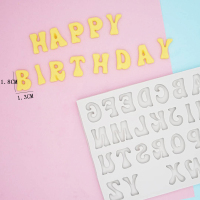 B款|蛋糕装饰巧克力翻糖大小写英文字母生日快乐硅胶模具烘焙滴胶粘土