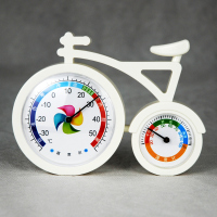 自行车图案(雅士白)|卡通干湿温度计家用温湿度计摆台室内壁挂婴儿高精度儿童温表