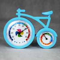 自行车图案(宝石蓝)|卡通干湿温度计家用温湿度计摆台室内壁挂婴儿高精度儿童温表