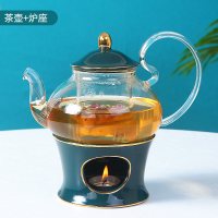 茶壶+炉座|北欧煮水果茶壶套装英式轻奢下午茶花茶茶具蜡烛加热花茶壶花茶杯