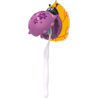 紫甲壳虫不适合电动牙刷|韩国可爱卡通儿童牙刷架卫生间吸壁式免打孔牙刷置物架壁挂式
