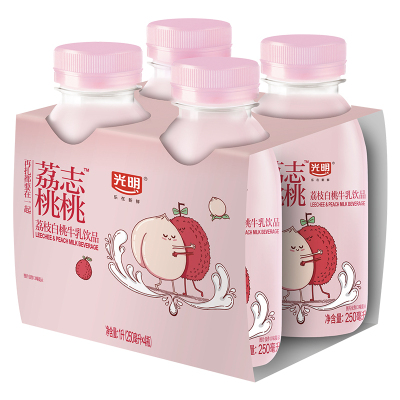 光明荔枝白桃牛乳饮品250ml