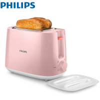 飞利浦(Philips)多士炉 吐司机 HD2584全自动家用烤面包机 内置烘烤架带塑料防尘盖 粉 电热管加热取消按键