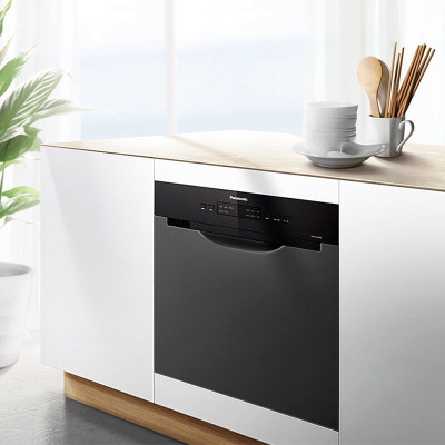 松下家用嵌入式洗碗机NP-F86K2RN 抽屉式8套洗碗机 高温高压强洗力 加热送风烘干