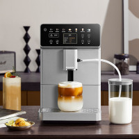两色可选 曜石灰灰/星砂白]松下咖啡机家用全自动意式咖啡机自带打奶泡系统 一键操作NC-EA801