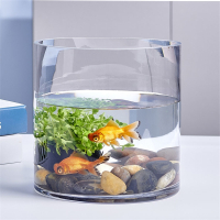金鱼缸玻璃水族米妮箱小型创意生态圆形圆柱大号乌龟缸造景培装饰