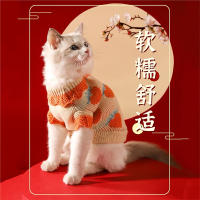 猫咪衣服冬季保暖幼猫新年防掉毛宠物猫猫冬装布偶猫过年小猫毛衣