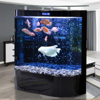鱼缸水族箱米妮家用客厅小型玻璃免换水生态造景大型底过滤金鱼乌龟缸