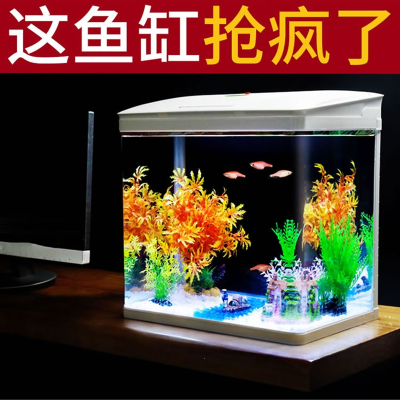 鱼缸客厅小型桌面生态家用金鱼缸懒人米妮水族箱迷你玻璃缸