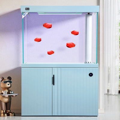 鱼缸米妮客厅家用水族箱底过滤高清玻璃鱼马桶生态免换水金鱼缸