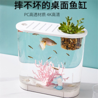 米妮桌面生态鱼缸造景客厅小型微景观透明塑料家用养斗鱼金鱼新款