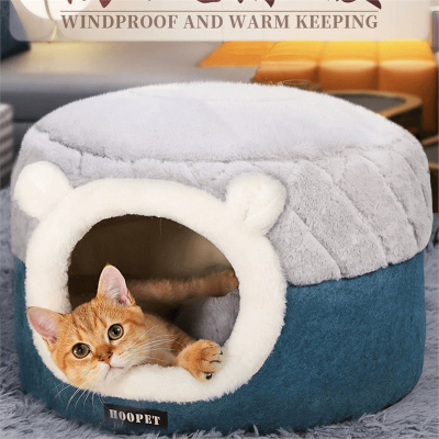华元宠具(Hoopet)猫窝四季通用宠物用品猫咪安全屋猫屋猫房子封闭式冬季保暖猫咪床