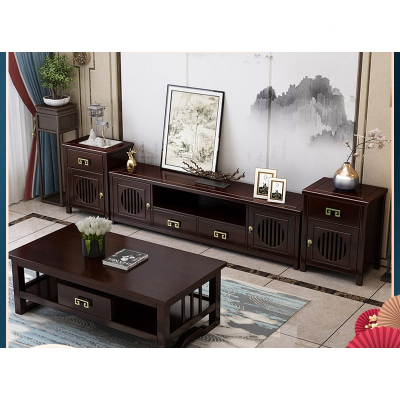 新中式全电视柜茶几组合手逗家用客厅沙发小户型轻奢现代简约地柜