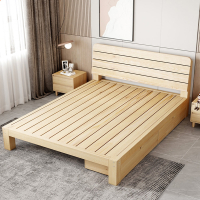 时光旧巷木床现代简约出租房用1.5双人床1.2米单人床木床简易床架民宿床