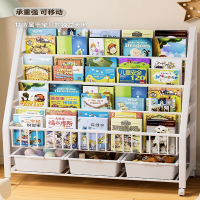 时光旧巷儿童书架置物架落地多层家用书柜宝宝玩具收纳阅读图书移动绘本架