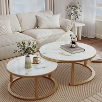 知渡茶几客厅家用圆形桌子小户型轻奢简约现代2024新款沙发茶几桌阳台