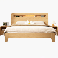 知渡木床现代简约1.5米家用双人床1.8主卧北欧经济型出租屋单人床架