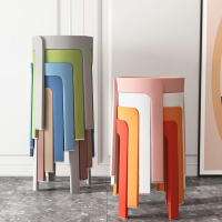 曼莎佳人塑料凳子加厚家用大人特厚高结实可叠放现代简约餐桌椅子圆凳板凳