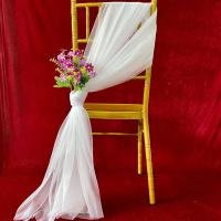 纯白色 一条1米长1.5米宽|椅背纱婚庆道具装饰纱幔婚礼椅子竹节椅装饰欧根纱美国网纱瑞士纱